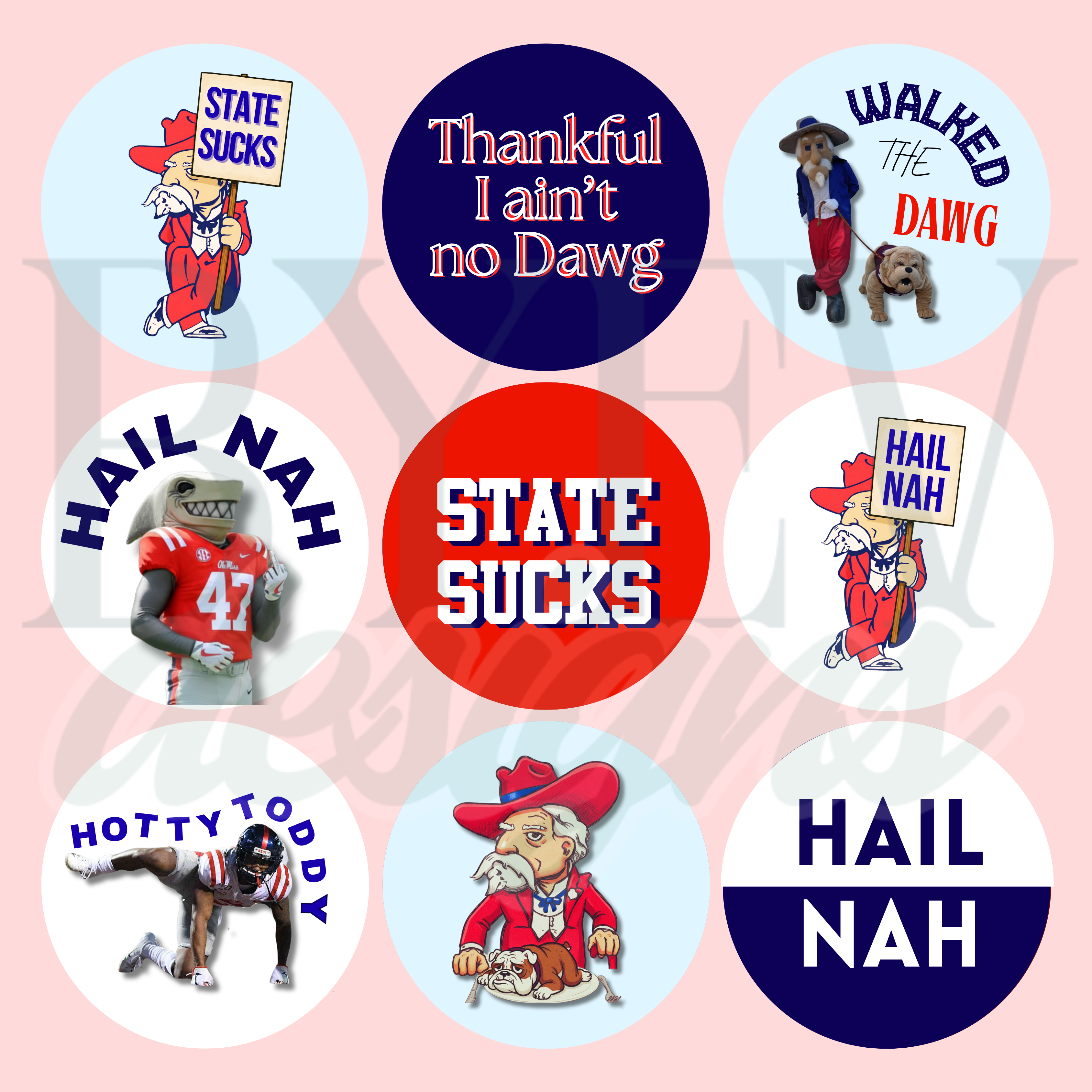 Ole Miss Sticker Sheets of 9 | Egg Bowl Collection