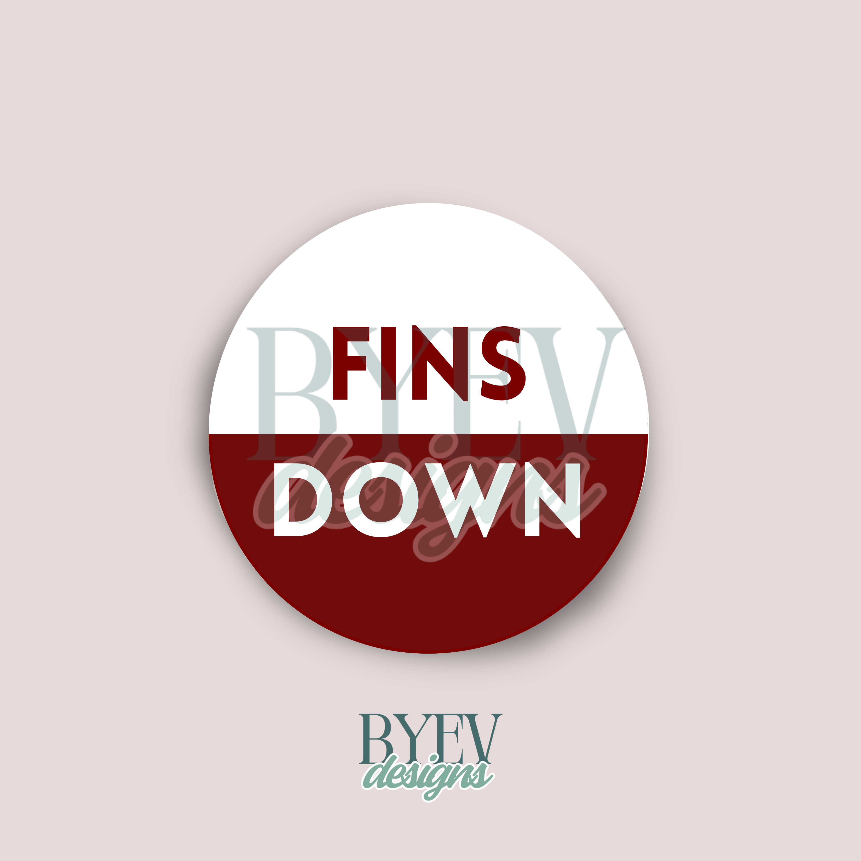 BYEVDESIGNS — Mississippi State — Fins Down Colorblock Sticker — Egg Bowl Collection
