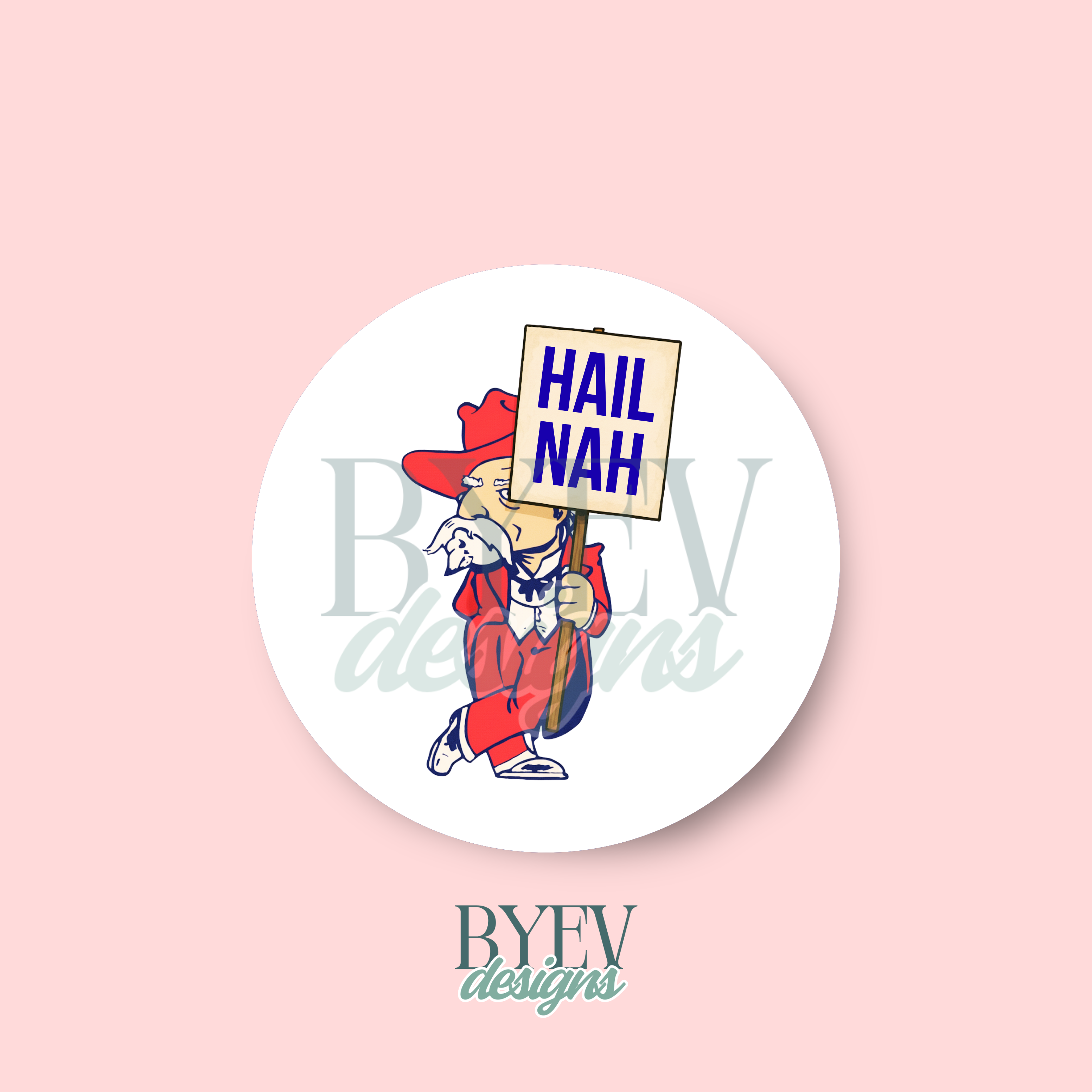 Ole Miss “Hail Nah” rebel sign sticker for Egg Bowl week.
