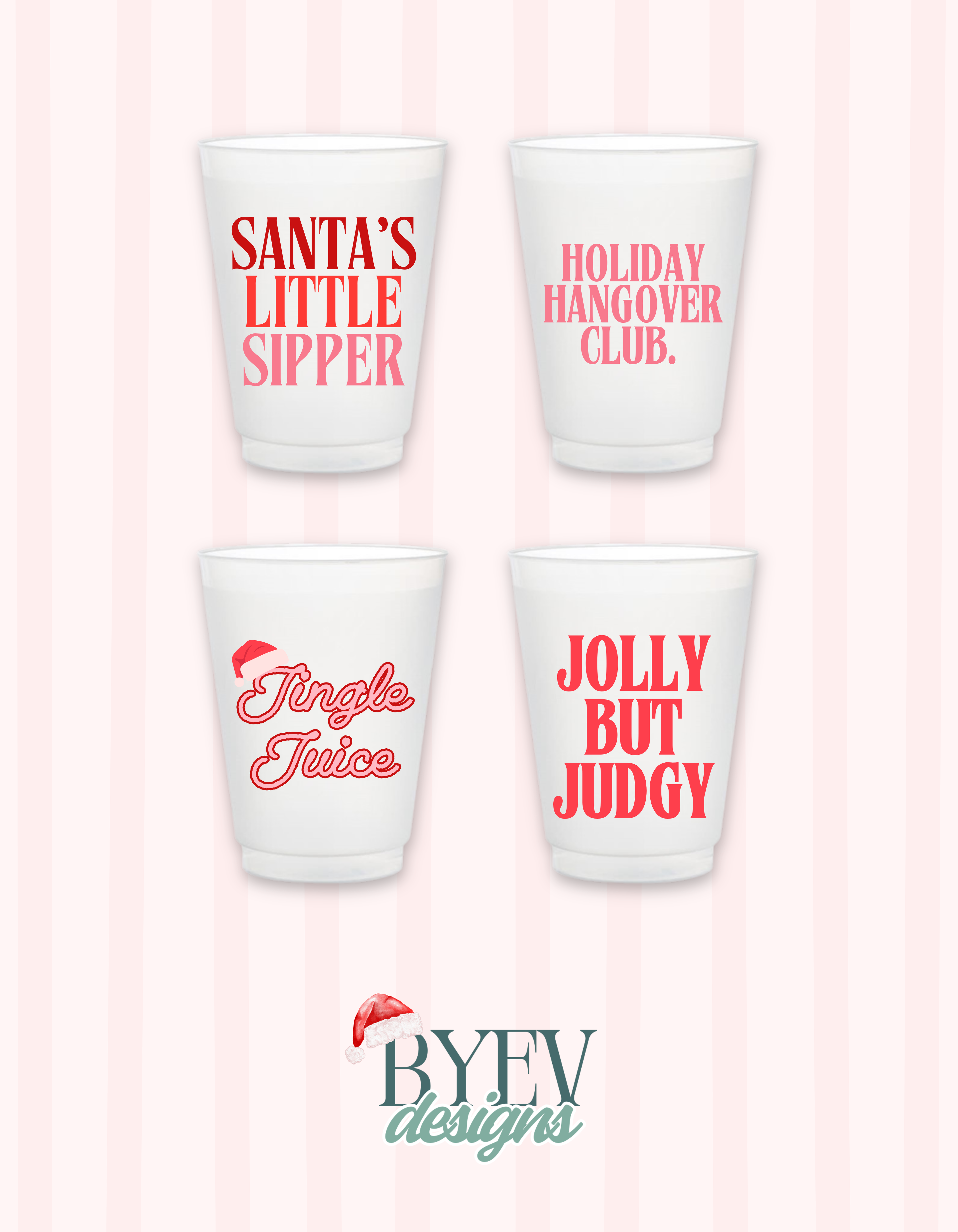 The Jolly Hour Pack of 4 Frosted Cups