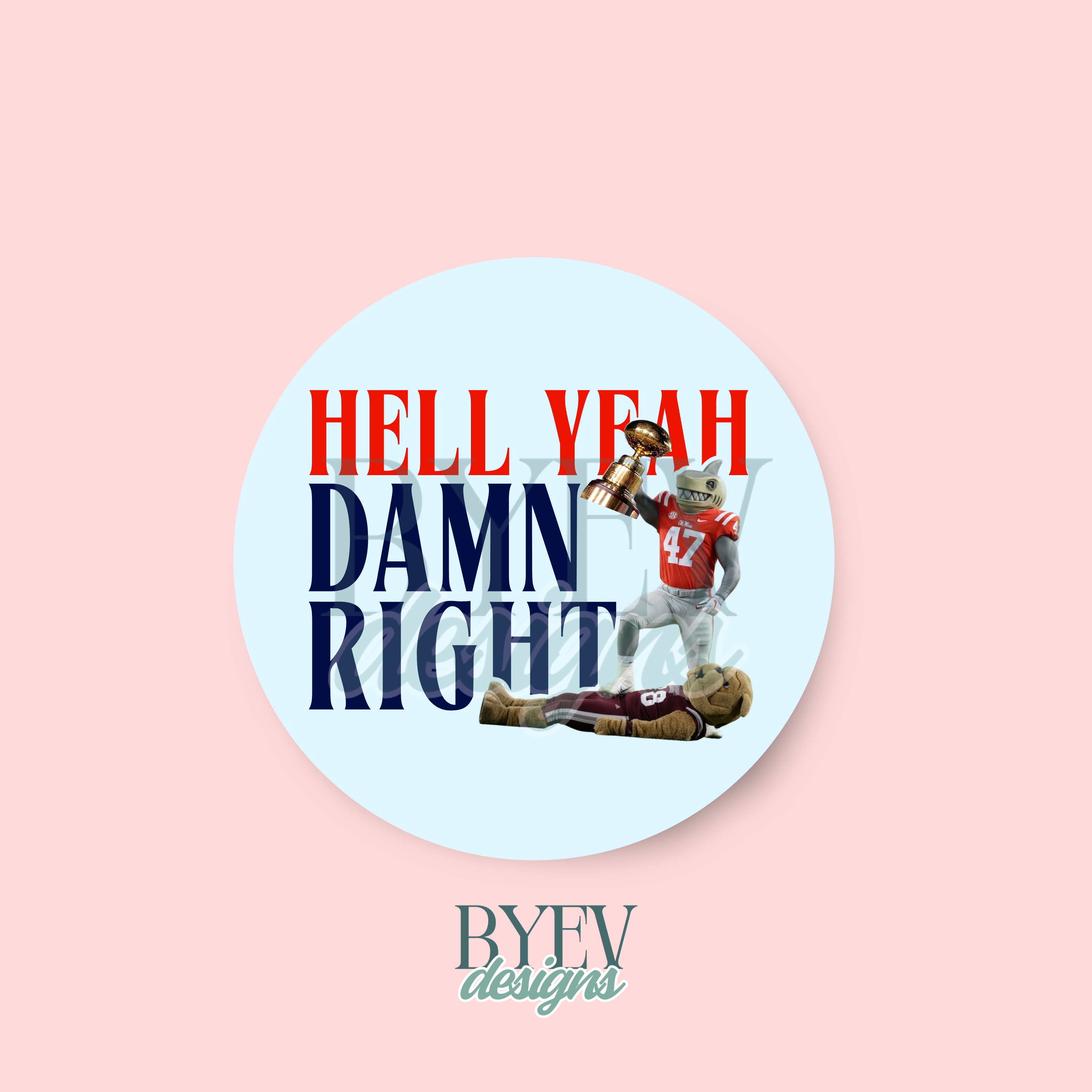 Ole Miss “Hail Nah” colorblock sticker with clean bold artwork.