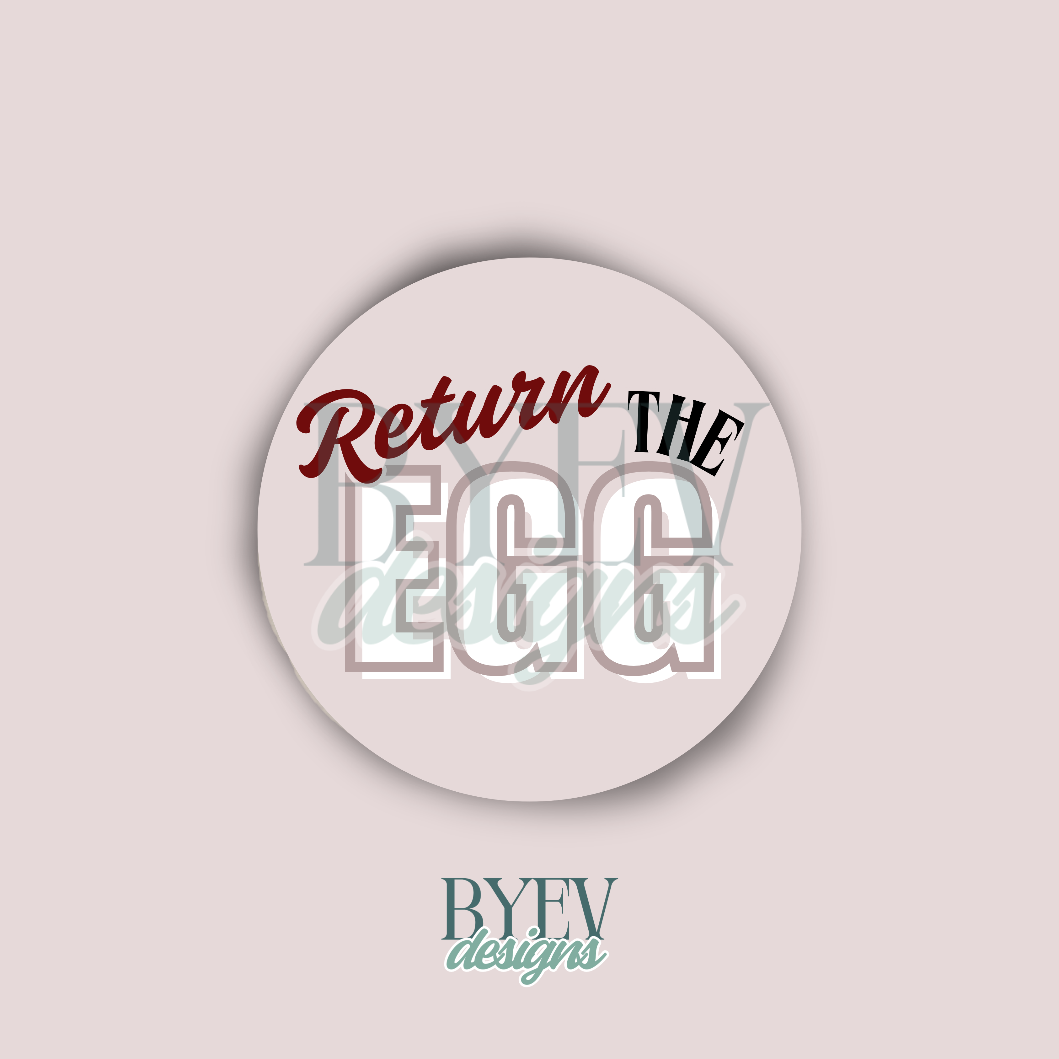 BYEVDESIGNS — Mississippi State — Return the Egg Light Gray Sticker — Egg Bowl Collection
