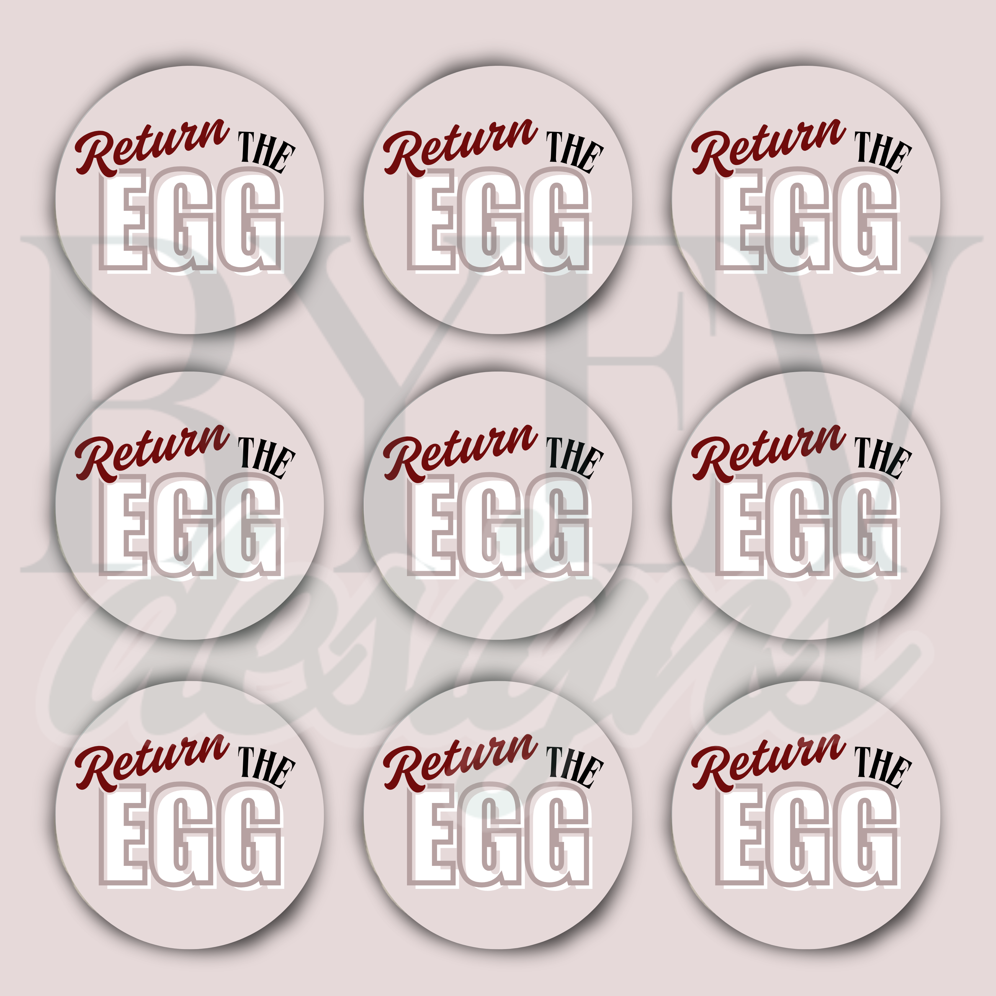 Mississippi State Return the Egg gray 9-pack sticker sheet.